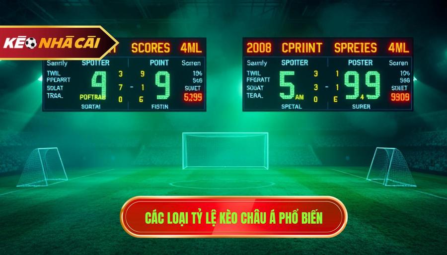 2. Các loại tỷ lệ kèo châu Á phổ biến